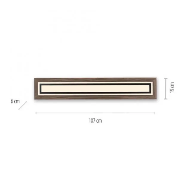 LED-Deckenleuchte, Holzoptik, dimmbar, Fernbedienung, CCT