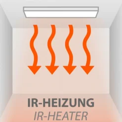 LED Deckenleuchte mit Infarot Heizung reckteckig weiß Fernbedienung
