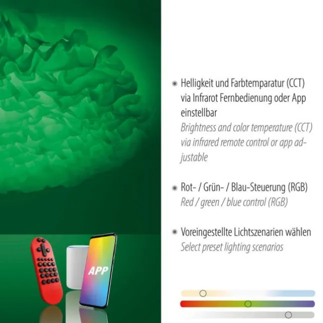 LED Deckenleuchte, Naomi, Stoffschirm, weiß, Ø75cm