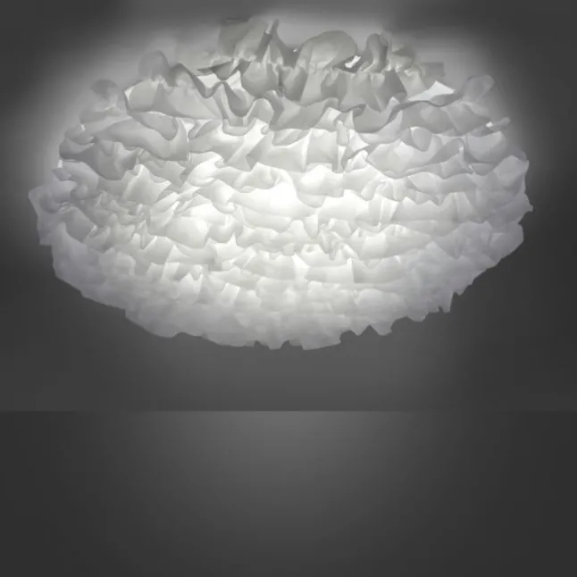 LED Deckenleuchte, Naomi, Stoffschirm, weiß, Ø75cm