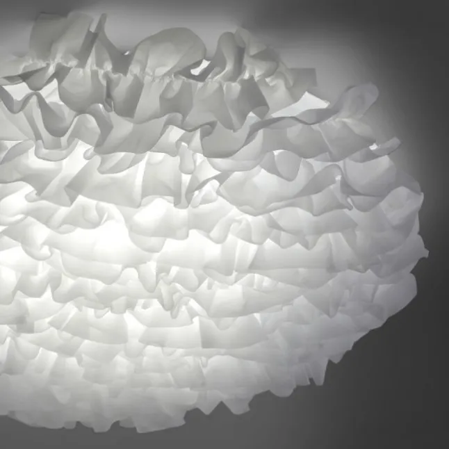 LED Deckenleuchte, Naomi, Stoffschirm, weiß, Ø75cm