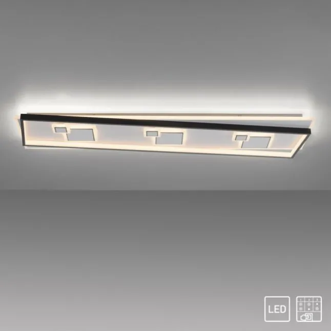 LED Deckenleuchte rechteckig schwarz weiß schaltbar warmweiß Licht