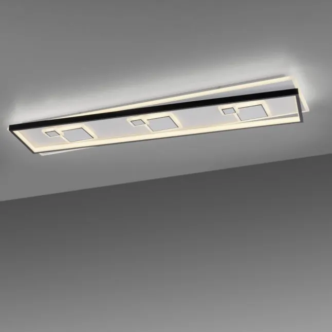 LED Deckenleuchte rechteckig schwarz weiß schaltbar warmweiß Licht