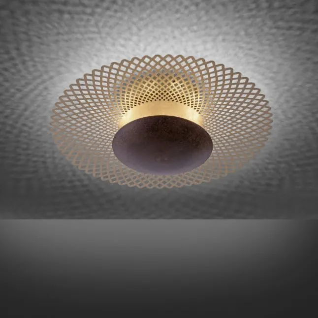 LED Deckenleuchte, rost-gold, indirekt, blendfrei, dimmbar, Memory Funktion