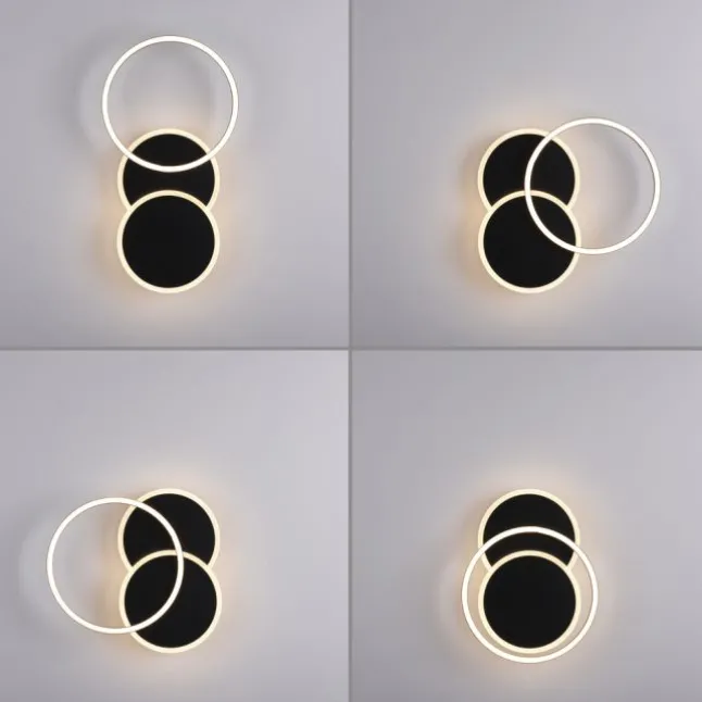 LED Deckenleuchte rund schwarz schwenkbar warmweiß modern