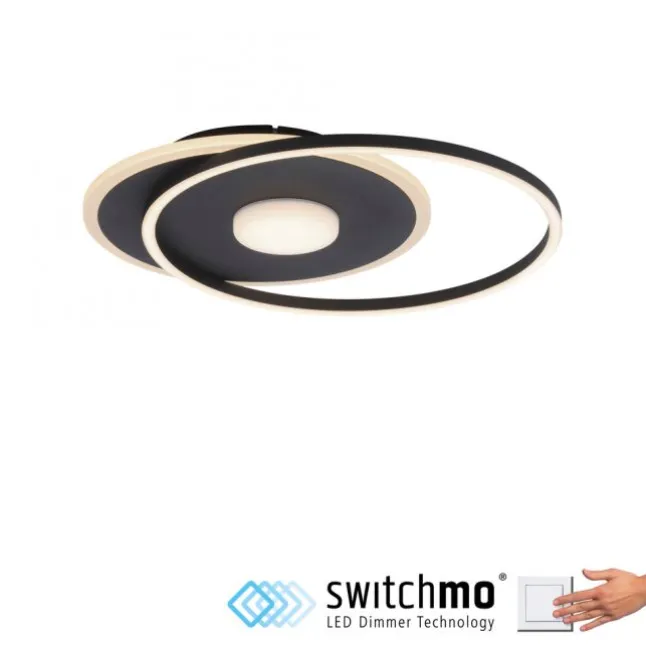LED Deckenleuchte rund Switchmo schwarz 3 Stufen Dimmung modern
