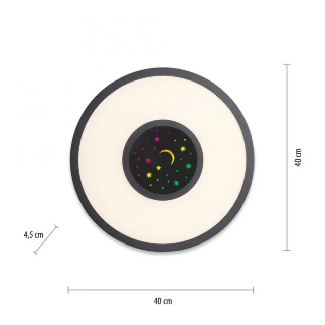LED Deckenleuchte schwarz CCT RGB Fernbedienung dimmbar Memoryfunktion