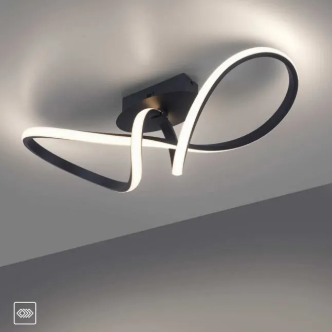 LED-Deckenleuchte, schwarz, dimmbar, IP20, Innenleuchte