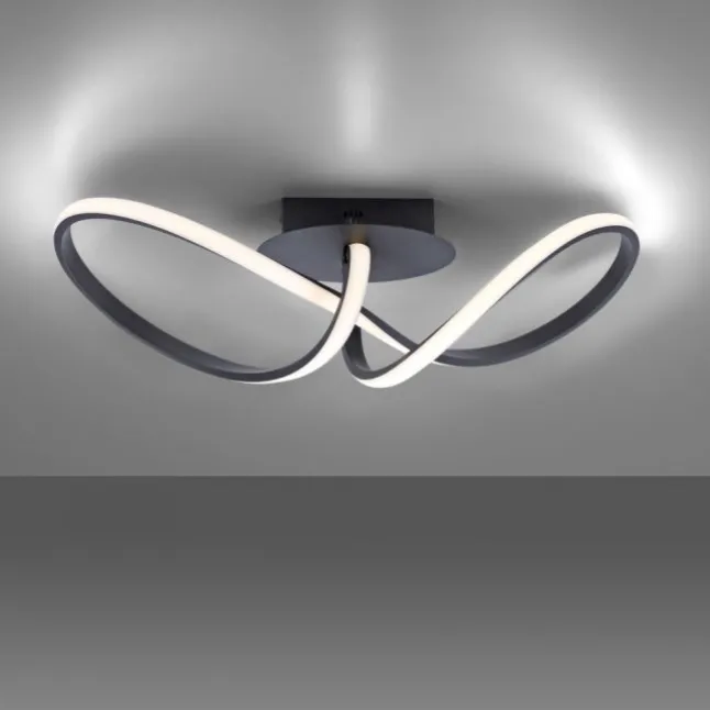 LED-Deckenleuchte, schwarz, dimmbar, IP20, Innenleuchte