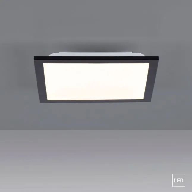 LED-Deckenleuchte, schwarz, eckig, flach, Innenleuchte