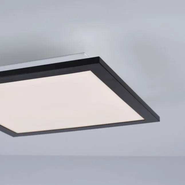 LED-Deckenleuchte, schwarz, eckig, flach, Innenleuchte