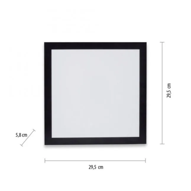 LED-Deckenleuchte, schwarz, eckig, flach, Innenleuchte