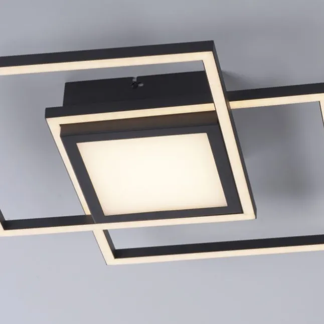 LED Deckenleuchte schwarz quadratisch modern steuerbar Innenlampe