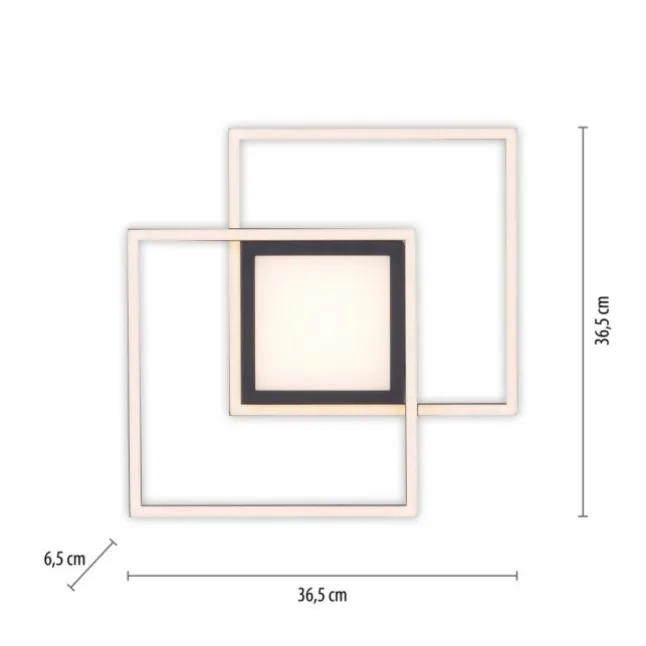LED Deckenleuchte schwarz quadratisch modern steuerbar Innenlampe