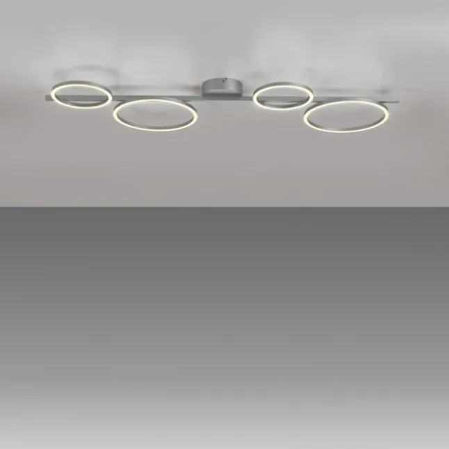 LED Deckenleuchte silber dimmbar in 3 Stufen Ringform Memoryfunktion