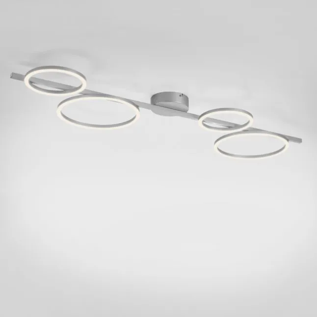 LED Deckenleuchte silber dimmbar in 3 Stufen Ringform Memoryfunktion