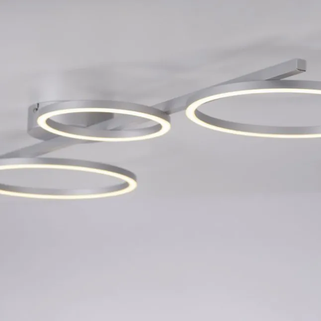 LED Deckenleuchte silber dimmbar in 3 Stufen Ringform Memoryfunktion