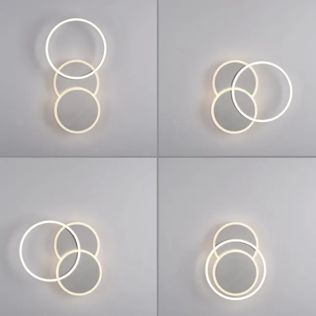 LED Deckenleuchte silber rund schlicht warmweiß Licht