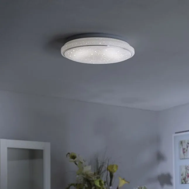 LED Deckenleuchte, Smart Home fähig, RGB+W, Fernbedienung, Sternenhimmeloptik