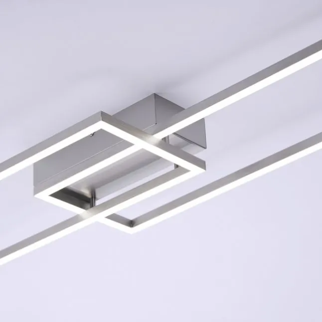 LED Deckenleuchte, stahlfarben, dimmbar, CCT, modern, 110cm lang