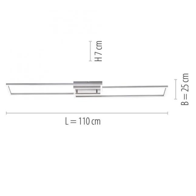 LED Deckenleuchte, stahlfarben, dimmbar, CCT, modern, 110cm lang