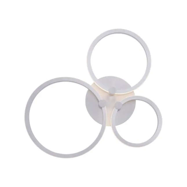 LED Deckenleuchte, stahlfarben, 3 Lichtringe, modern, rund, design