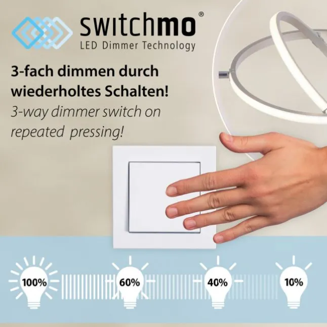 LED Deckenleuchte, stahlfarben, dimmbar, drehbar, warmweiß