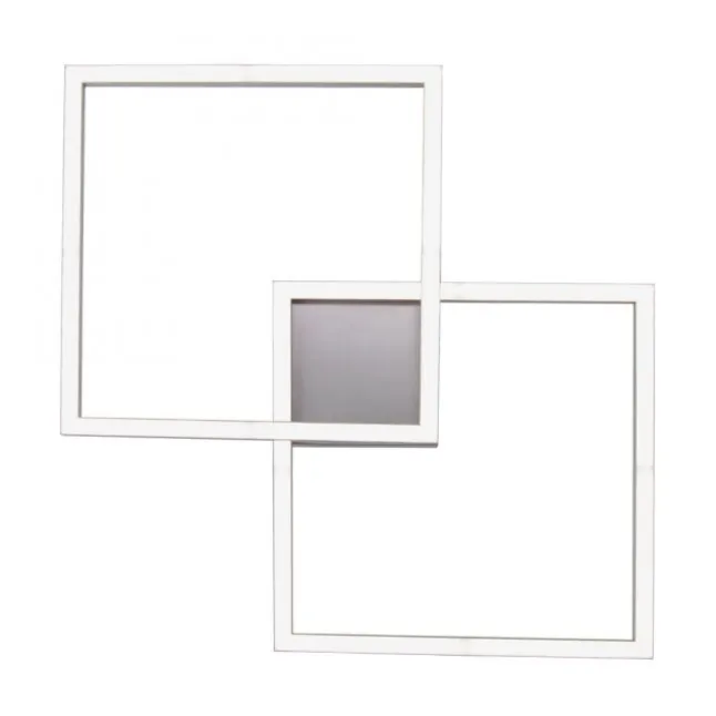 LED Deckenleuchte stahlfarben, quadratisch, Smart Home fähig, dimmbar, Fernbedienung