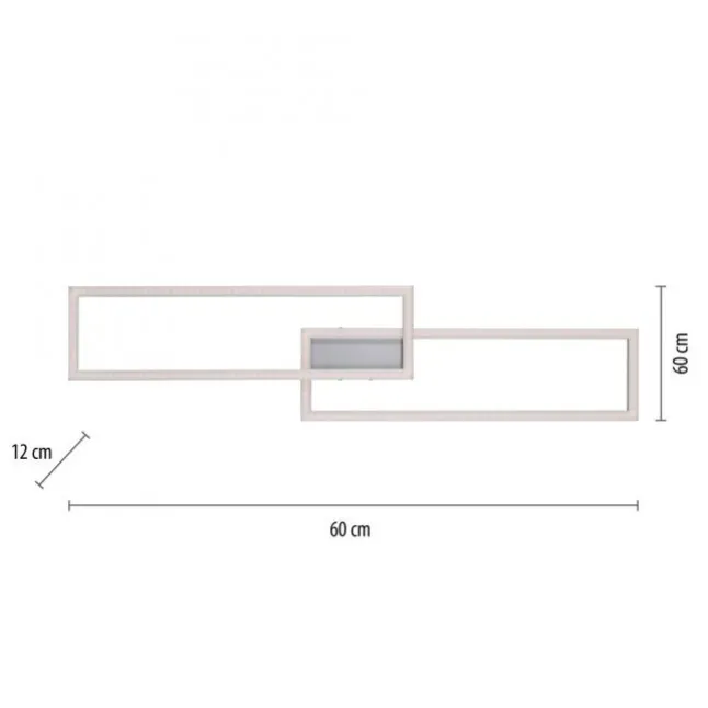 LED Deckenleuchte stahlfarben und quadratisch, im Geometric Look Smart Home fähig