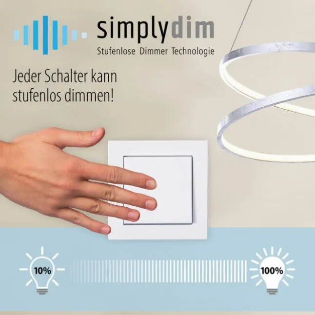 LED Deckenleuchte, stahl, modernes Design, inkl. Memory Funktion, dimmbar