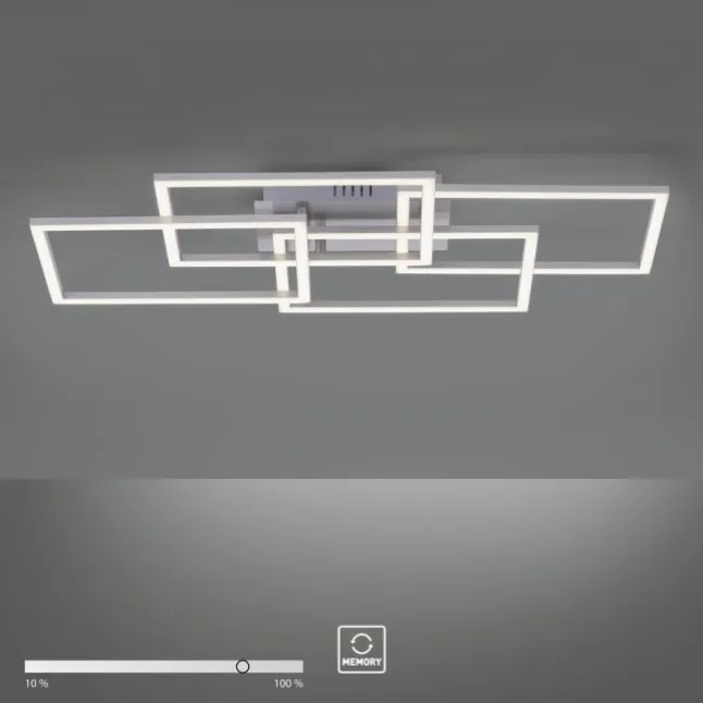 LED Deckenleuchte, stahl, modernes Design, inkl. Memory Funktion, dimmbar