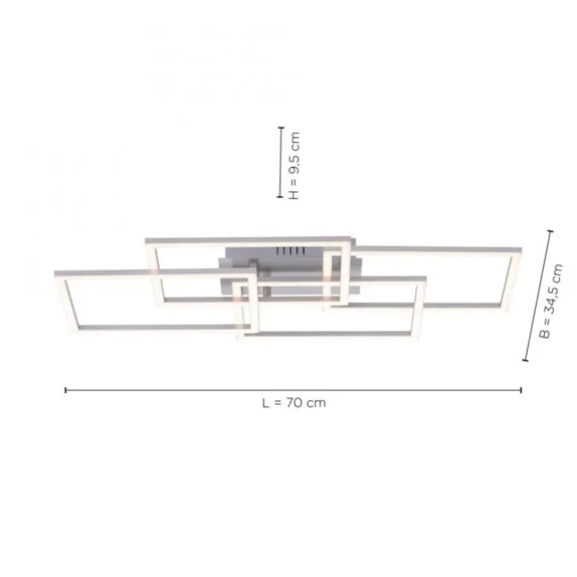 LED Deckenleuchte, stahl, modernes Design, inkl. Memory Funktion, dimmbar