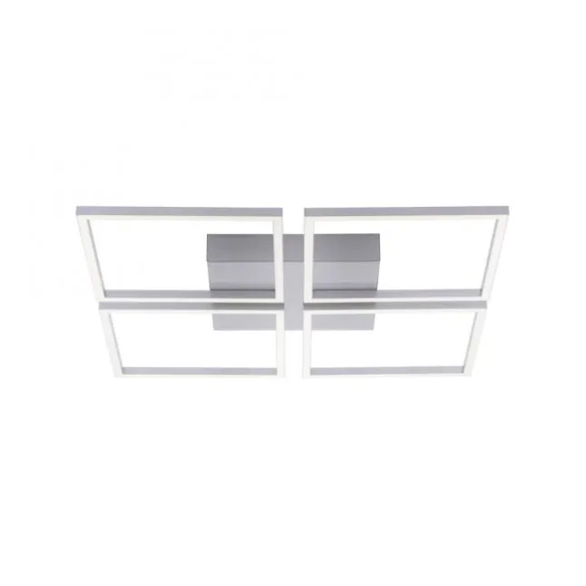 LED-Deckenleuchte, stahl, quadratisch, warmweiße Lichtfarbe, Dimmfunktion