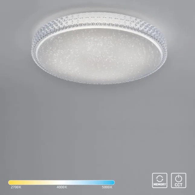 LED-Deckenleuchte, Sternenhimmeloptik, Ø 60mm, Lichtfarbsteuerung, dimmbar
