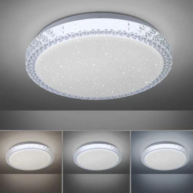 LED-Deckenleuchte, Sternenhimmeloptik, Lichtfarbsteuerung, Memory Funktion