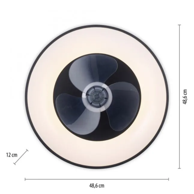LED Deckenleuchte Ventialtor schwarz mit Timer dimmbar Memoryfunktion