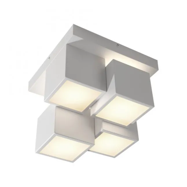 LED Deckenleuchte weiß modern Würfel Form warmweiß Wohnzimmer