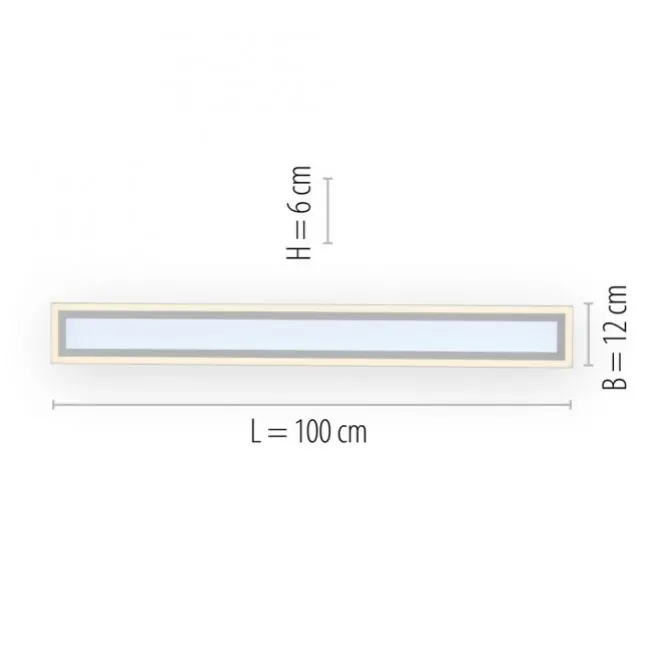 LED Deckenleuchte weiss 100x11,8cm CCT Farbmanagement dimmbar Fernbedienung