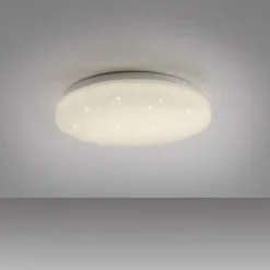 LED Deckenleuchte weiß Sternenhimmel rund D=26cm Schlafzimmer