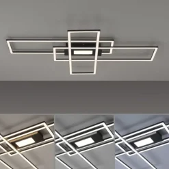 LED Deckenleuchte, Wohnzimmer, schwarz, dimmbar, Fernbedienung