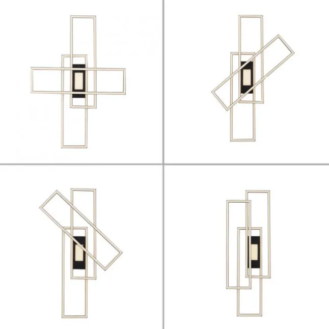 LED Deckenleuchte, Wohnzimmer, schwarz, dimmbar, Fernbedienung