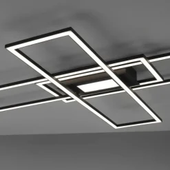 LED Deckenleuchte, Wohnzimmer, schwarz, dimmbar, Fernbedienung