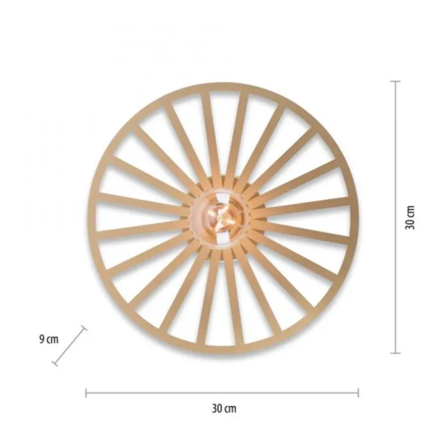 LED Deckenleuchte 30x30 messing matt farbig rund Speichenoptik Wandlampe