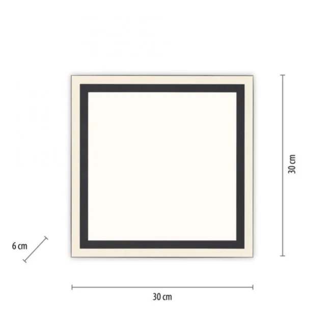 LED Deckenleuchte 30x30 schwarz dimmbar CCT steuerbar über App