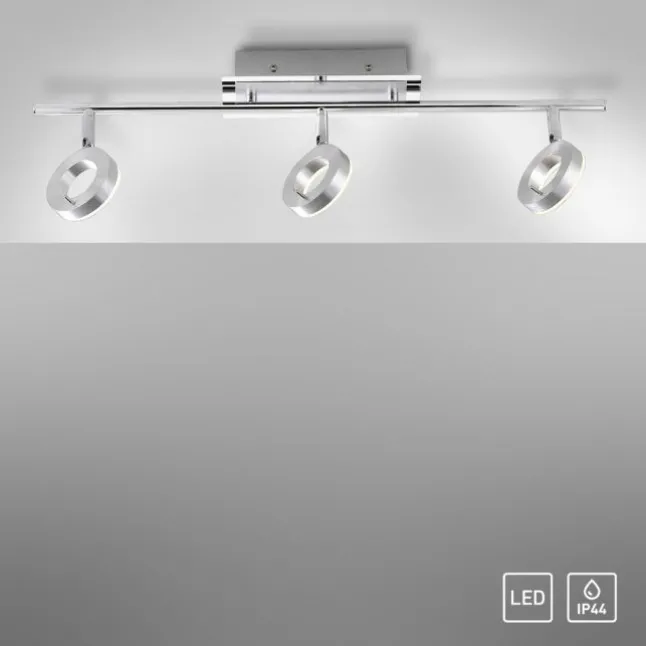 LED-Deckenstrahler, Aluminium, 3 Leuchtköpfe, warmweiße Lichtfarbe, modern