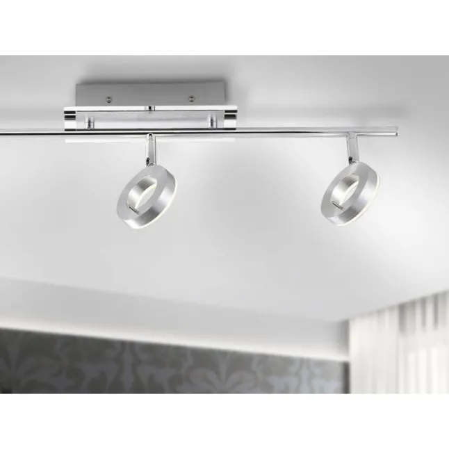 LED-Deckenstrahler, Aluminium, 3 Leuchtköpfe, warmweiße Lichtfarbe, modern