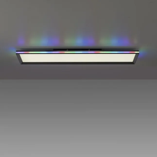 LED Panel, Deckenleuchte, flach,dimmbar, schwarz, mit RGB Laufbandumrandung