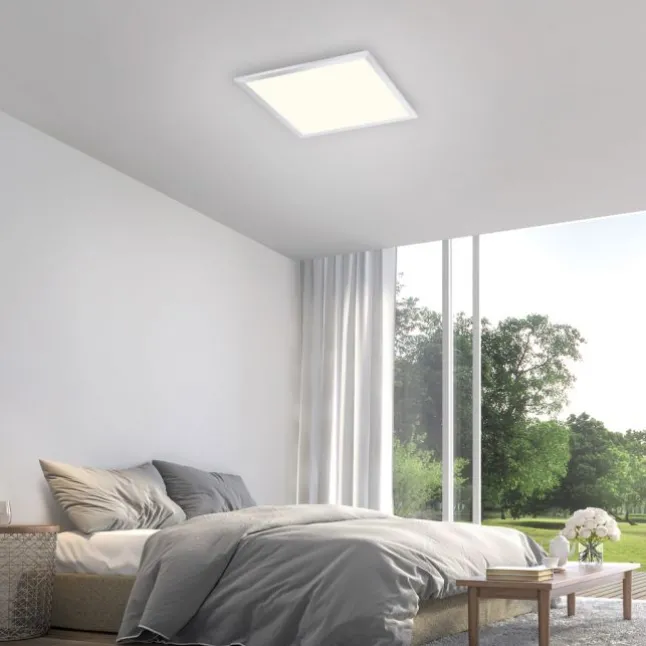 LED-Panel, Rahmen chrom , IP44, Badezimmer Panel, 45x45cm, CCT