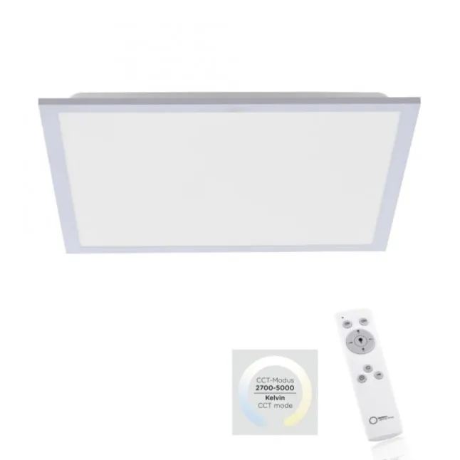 LED Panel Rahmen silberfarbig, 45,5x45,5cm, Fernbedienung, platzsparend