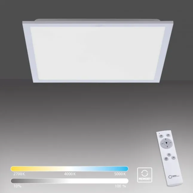 LED Panel Rahmen silberfarbig, 45,5x45,5cm, Fernbedienung, platzsparend